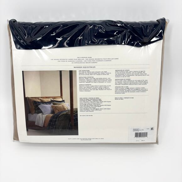 Ralph Lauren Euro Sham Cromwell Modern Equestrian Quilted 26" Home Decor Bedding - Picture 3 of 7